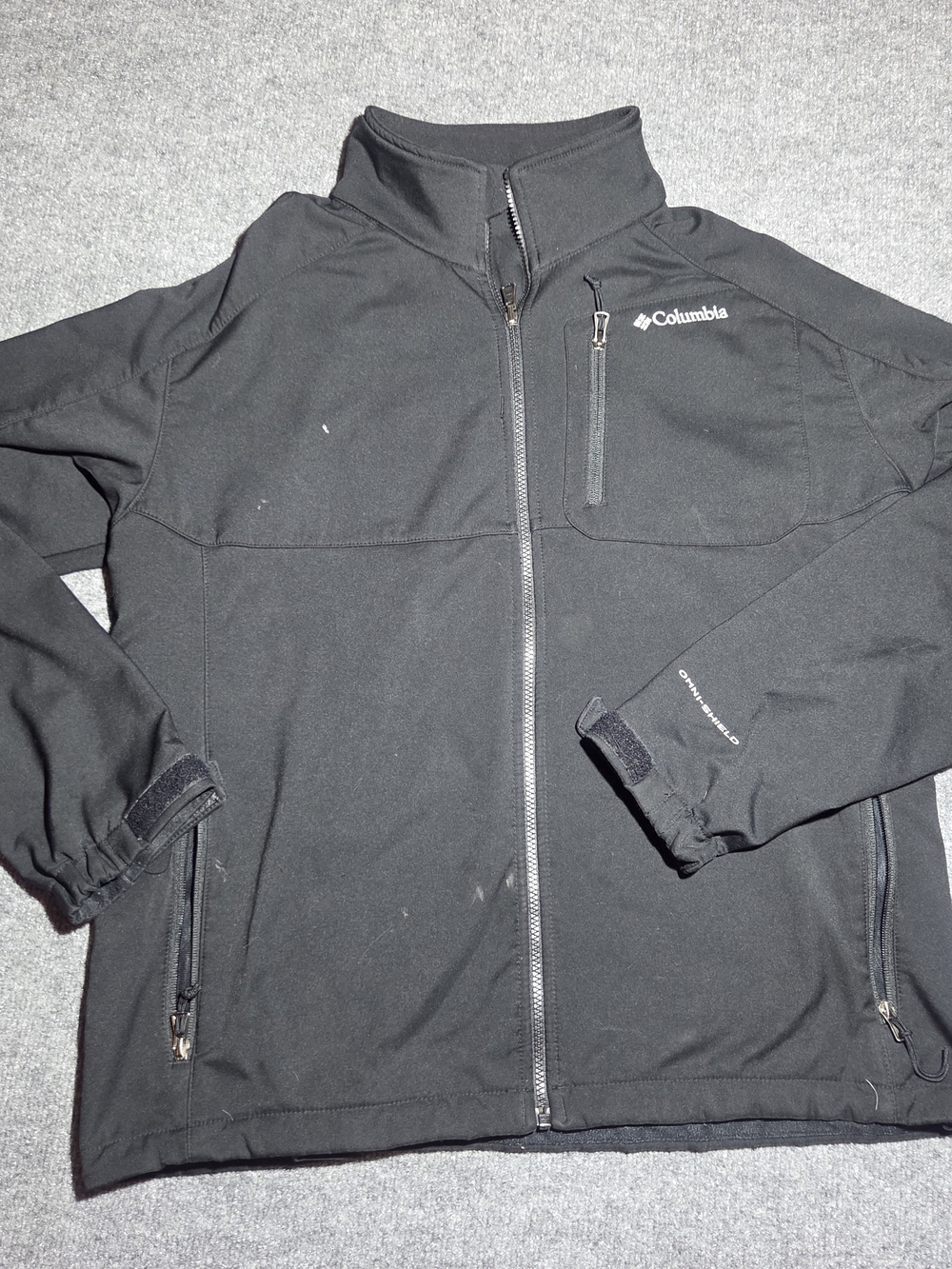 Columbia Men’s Omni-Shield Softshell Jacket Black Size XL Full Zip Fleece Lined